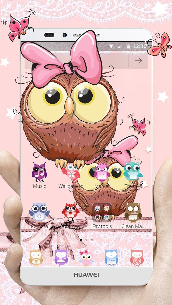 Lucu Kartun Owl Ikatan Simpul Tema For Android APK Download