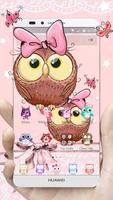 Cute Cartoon Owl Bowknot Theme ภาพหน้าจอ 3