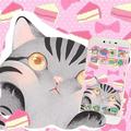 Pink Kitty Lovely Cake Bowknot Theme tema