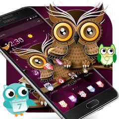 Two-dimensional Abstract Owl Theme APK 下載