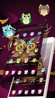 Two-dimensional Abstract Owl Theme Plakat