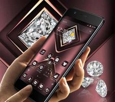 Carmine Velvet Glitter Diamond Theme پوسٹر