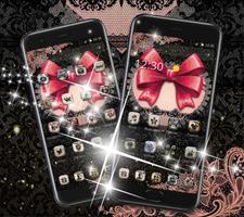 Lace Red Bowknot Theme تصوير الشاشة 1