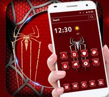 Super Red Gold Spiderman Sparkle Net Theme poster