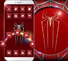 Super Red Gold Spiderman Sparkle Net Theme screenshot 1