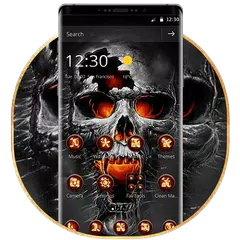 Horrific Flaming Skull Theme Icon Packs APK download