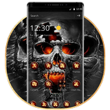 ikon Horrific Flaming Skull Theme Icon Packs