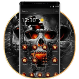 Horrific Flaming Skull Theme Icon Packs Zeichen