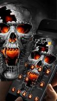 Horrific Flaming Skull Theme Icon Packs Affiche