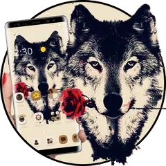 Tätowierungs-Rosen-romantisches Wolf-Thema APK Herunterladen