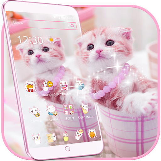 Cute Pink Kitty Theme