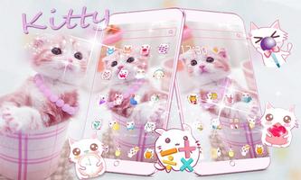 Cute Pink Kitty Theme โปสเตอร์