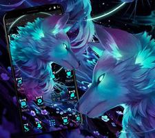 Dark Night Magic Wolf Theme پوسٹر