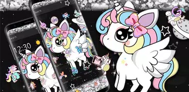 Glitter Galaxy Cute Rainbow Unicorn Theme