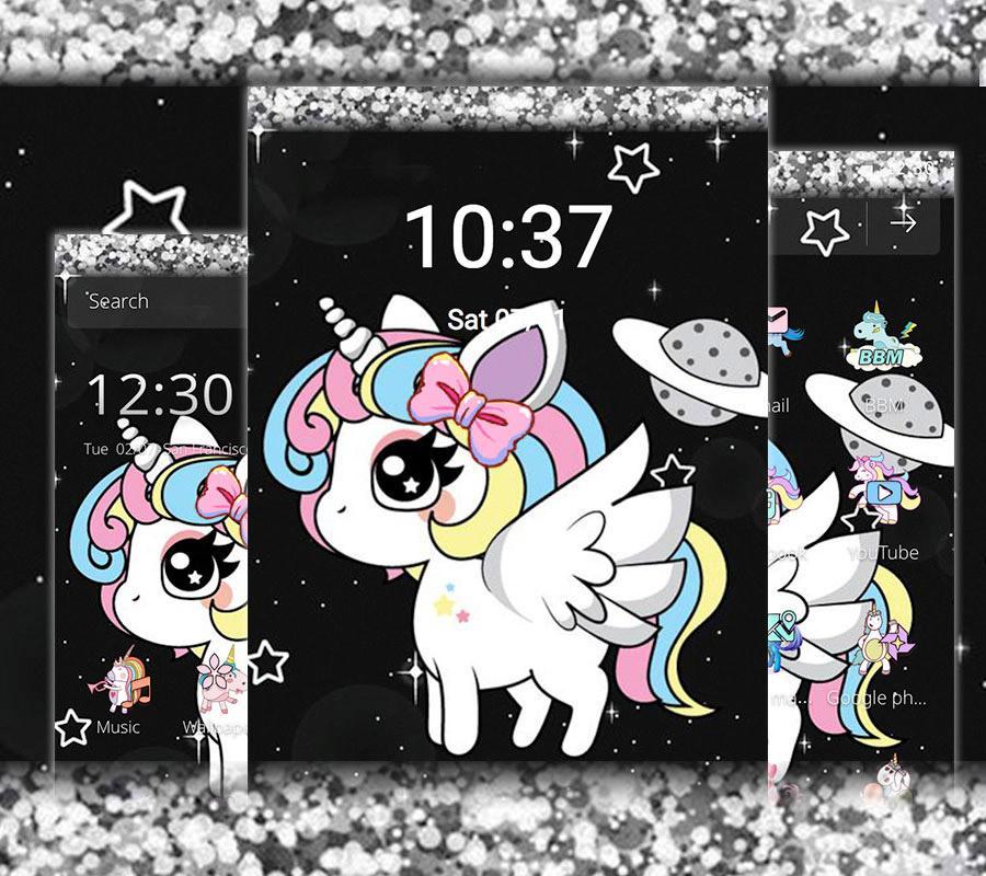 Glitter Galaxy Cute Rainbow Unicorn Theme For Android Apk Download