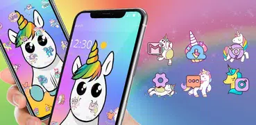 Cute Colorful Cartoon Unicorn Theme