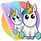 Cute Colorful Cartoon Unicorn Theme иконка