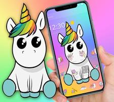 Cute Colorful Cartoon Unicorn Theme 海報