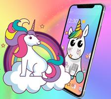 Cute Colorful Cartoon Unicorn Theme 截圖 2