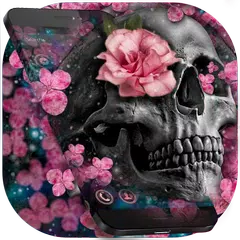 Pink Blossom Skull Theme APK download