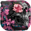 Pink Blossom Skull Theme APK