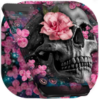 Pink Blossom Skull Theme آئیکن