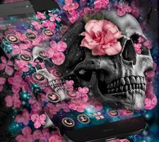 Pink Blossom Skull Theme 스크린샷 1