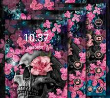 برنامه‌نما Pink Blossom Skull Theme عکس از صفحه