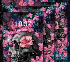 Pink Blossom Skull Theme screenshot 2