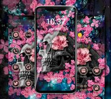 برنامه‌نما Pink Blossom Skull Theme عکس از صفحه