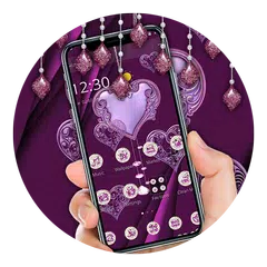 Glitter Violet Silver Luxury Theme APK download