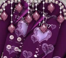 Glitter Violet Silver Luxury Theme Affiche