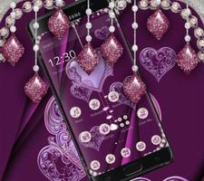 Glitter Violet Silver Luxury Theme syot layar 1