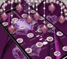 Glitter Violet Silver Luxury Theme स्क्रीनशॉट 2