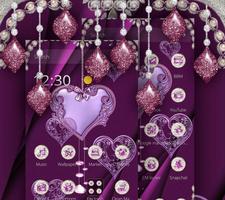 برنامه‌نما Glitter Violet Silver Luxury Theme عکس از صفحه