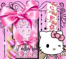 برنامه‌نما Pink Kitty Silken Bowknot Theme عکس از صفحه