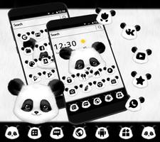 Cute Black and White Panda Theme স্ক্রিনশট 2