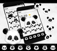 Cute Black and White Panda Theme اسکرین شاٹ 2