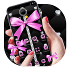 Pink Black Minny Bowknot Theme 아이콘