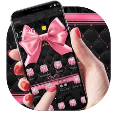 download Pink Bowknot Diamond Leather Theme APK