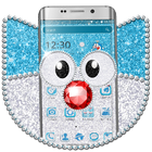 Cute Blue Cat Theme icono