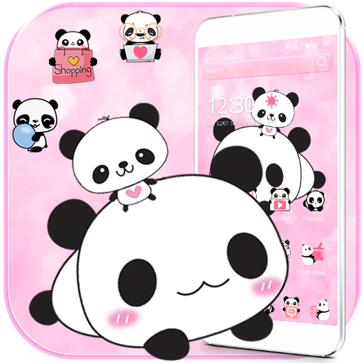 Cute Panda Love Theme Panda Icon Pack