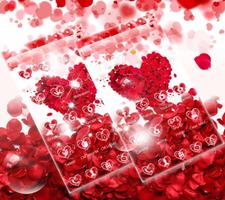 紅玫瑰愛心 – 情人節紅玫瑰花主題 截圖 1
