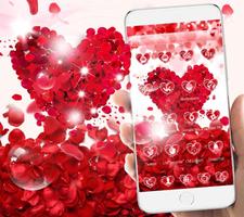 紅玫瑰愛心 – 情人節紅玫瑰花主題 截圖 2