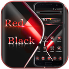 Negro rojo tema wallpaper icono