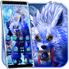 Ice wolf Blue 3D Theme أيقونة