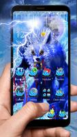 Ice wolf Blue 3D Theme تصوير الشاشة 3