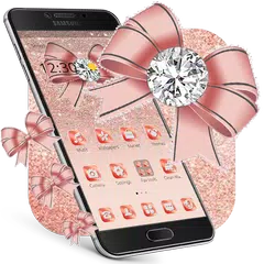 Rose Gold Glitter Diamond Theme APK Herunterladen