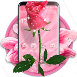 Pink Sparkle Diamond Flowers tema wallpaper Theme icon