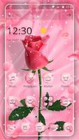 Pink Sparkle Diamond Flowers tema wallpaper Theme poster